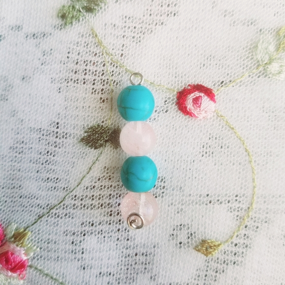 Power Amulet Genuine Turquoise + Quartz Hand Made - Picture 1 of 7